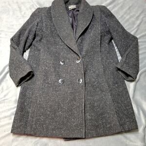 Vintage Braetan Pea Coat Women 12 Union Made USA Lined Wool Coat Collared Jacket